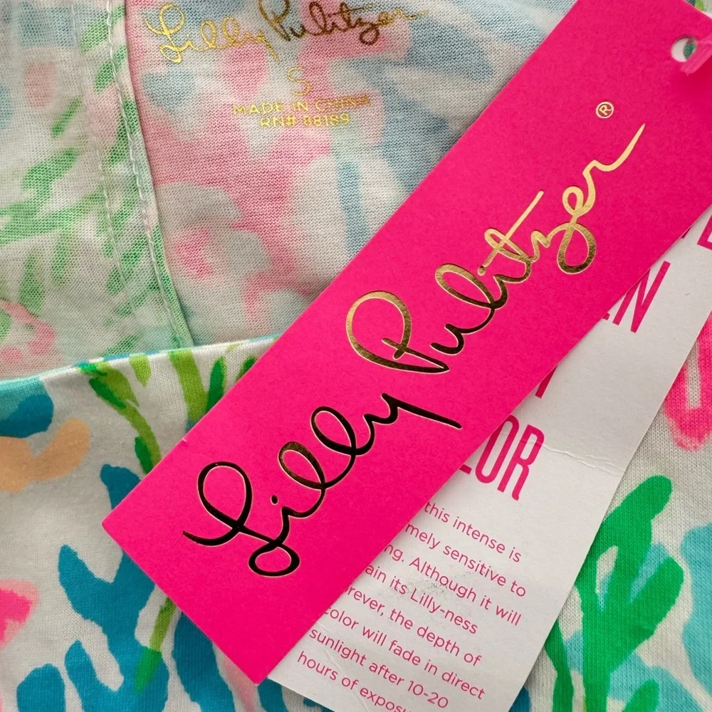 NWT Lilly Pulitzer Sz S Bailee Dress Multi Coral Bay Print - Picture 12 of 13